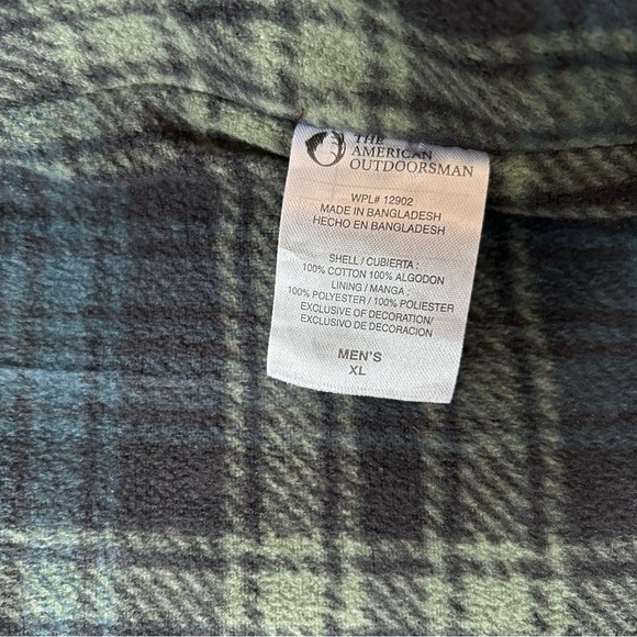 The American Outdoorsman Fleece Lined Canvas Shirt Jacket Olive Green X-Large - Picture 8 of 10